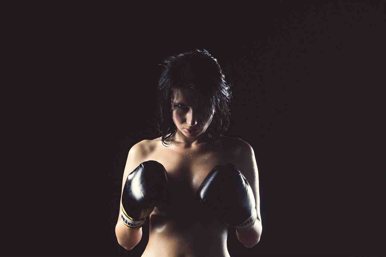 jeune fille, boxer, chasse